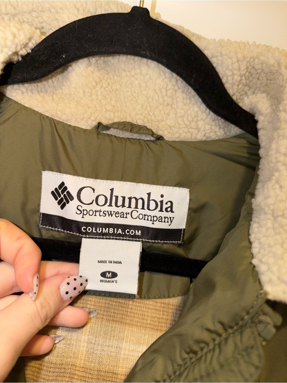 Columbia Olive Green Quilted Flannel-Lined Vest - Picture 3 of 4